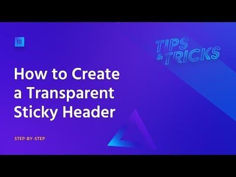 How to Create a Transparent Sticky Header in WordPress with Elementor